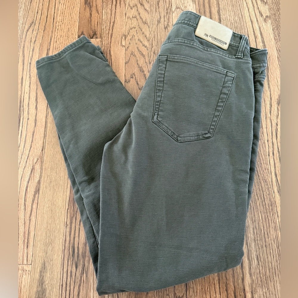 The Normal Brand slim fit dark olive 5 pocket pants. 33x32